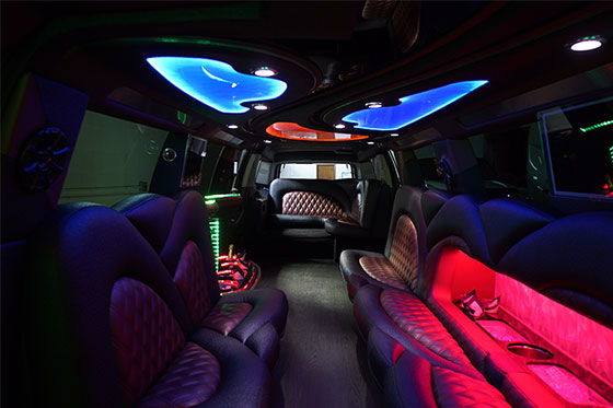 ample interior of a limo