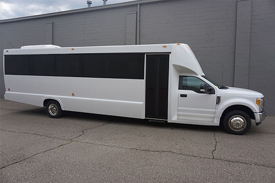 dazzling exterior of a party bus