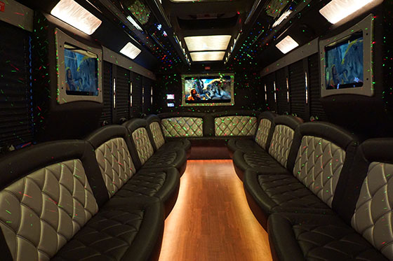 gorgeous party bus interior